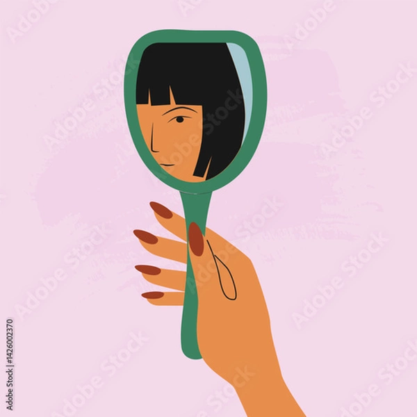 Obraz Makeup, beauty and get ready concept. Reflections in mirrors.
