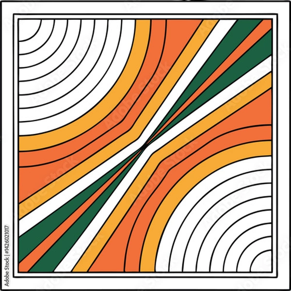 Obraz Abstract vector illustration featuring a colorful rainbow pattern with artistic lines and a spiral design