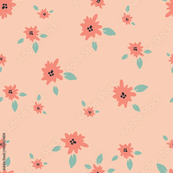 Obraz Abstract floral scandi vector pattern