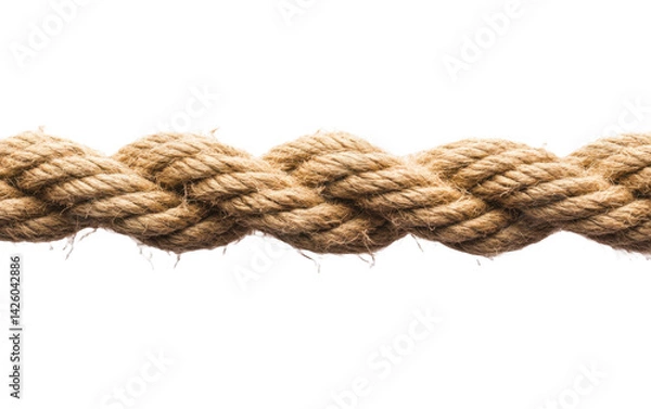 Obraz Rope is twisted and knotted on transparent or white background