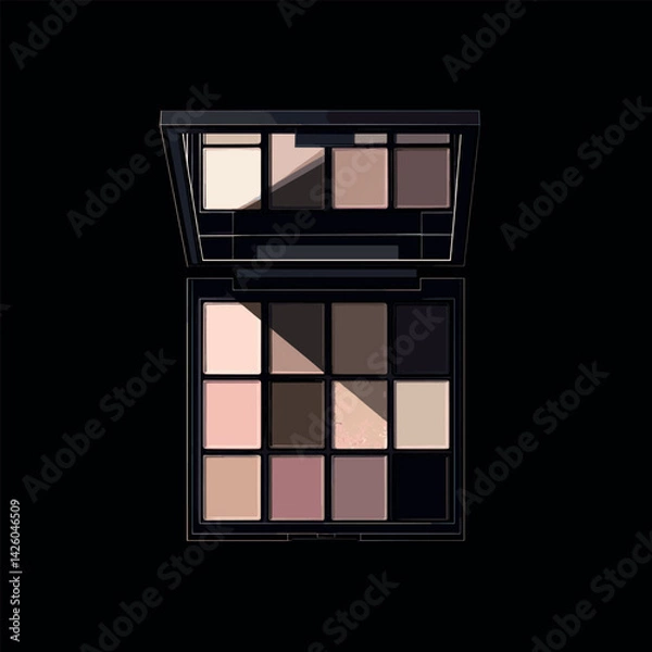 Fototapeta Neutral eyeshadow palette with matte and shimmer shades for versatile looks