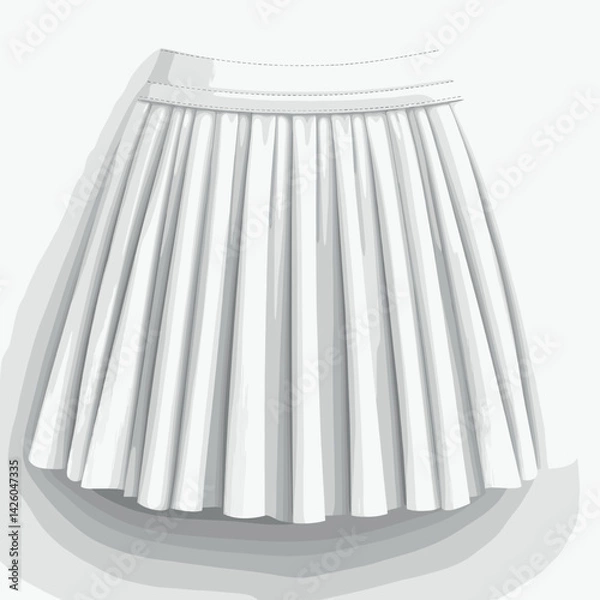 Fototapeta Elegant white pleated skirt with stitching detail