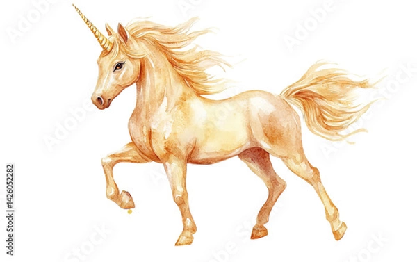 Obraz Unicorn is running on transparent or white background