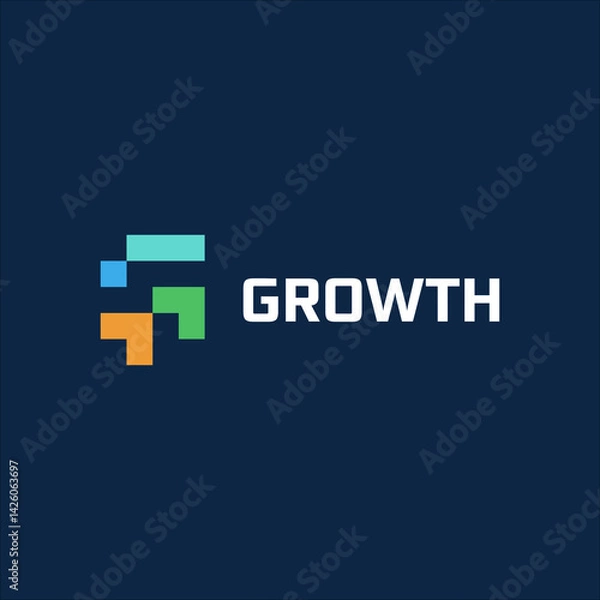 Obraz Initial G growth technology logo vector