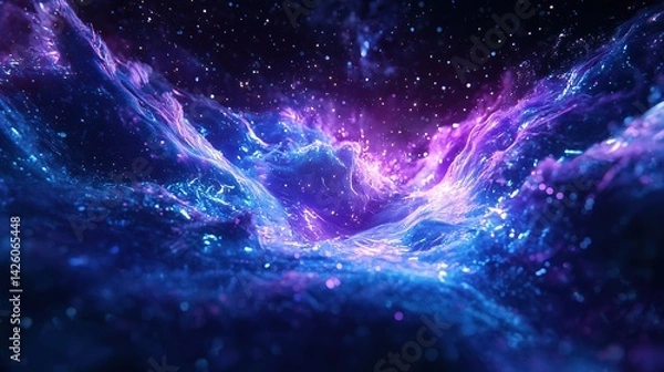 Fototapeta Galactic Particle Swirl Background