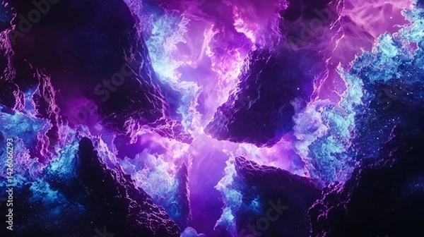 Fototapeta Shimmering Quantum Nebula Background
