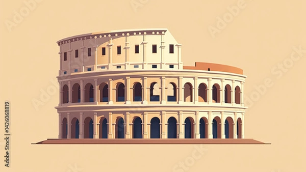 Obraz Illustration of iconic Coliseum of Rome