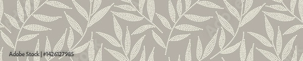 Fototapeta Abstract dot floral palm leaves seamless pattern.