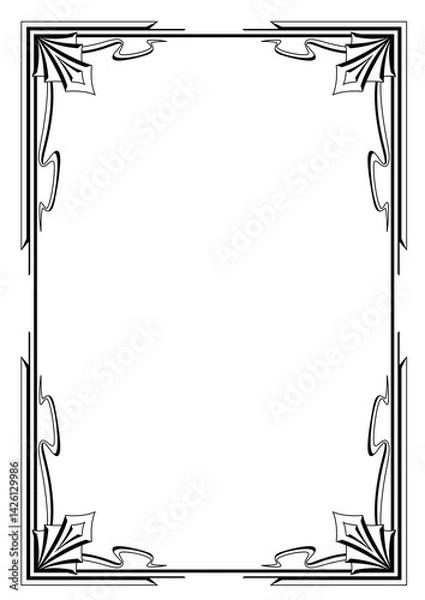 Fototapeta Frame in art nouveau style. Decorative geometric element.
