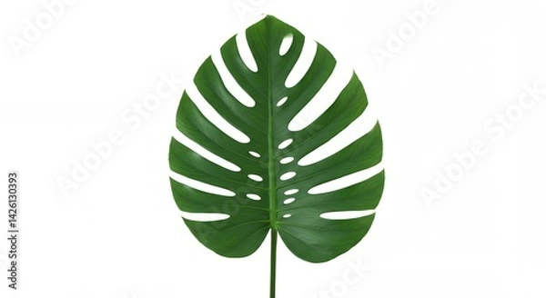 Fototapeta Detailed green monstera leaf design element