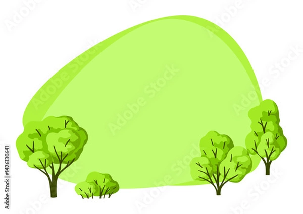 Fototapeta Background with trees. Spring or summer stylized plants.