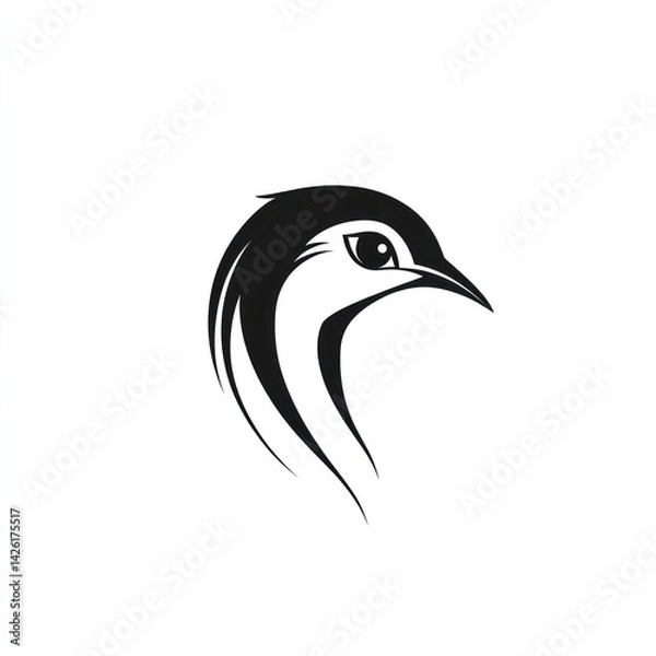 Fototapeta Profile view of a stylized bird head