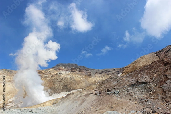 Obraz White fumaroles of the volcano Mutnovsky Kamchatka