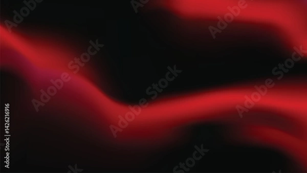 Fototapeta Abstract red and black background with a fluid color gradient. Vector illustration.