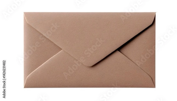 Obraz Closed light brown envelope isolated on white