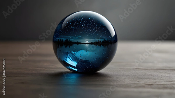 Fototapeta glass globe on blue