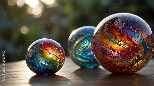 Fototapeta blue glass ball