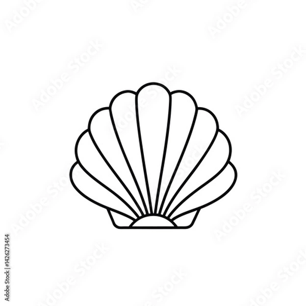 Obraz seashell outline on white background