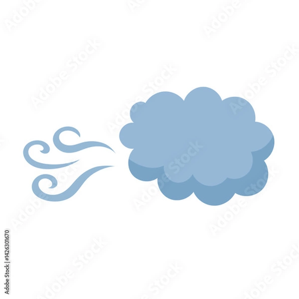 Fototapeta Cloud billows and swirls in a gust of wind, perfect for weather related designs, climate change concepts, and nature themed projects
