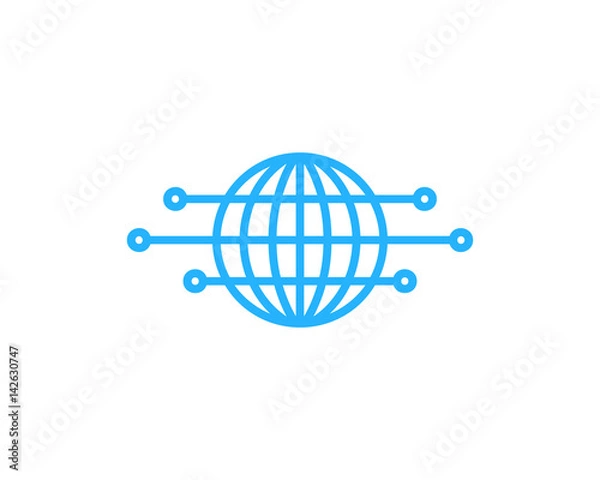 Fototapeta Globe Data Icon Logo Design Element