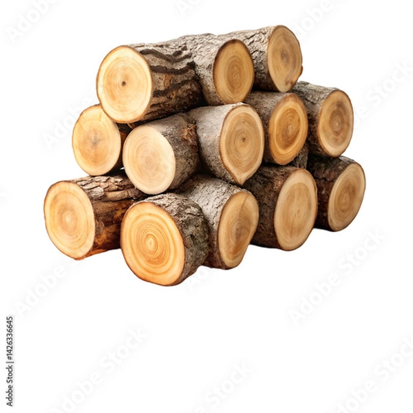 Fototapeta Wooden log display isolated on white background