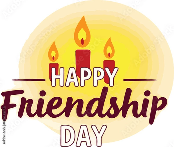 Obraz Friendship day vector art illustration for posters, cards, greetings, print, digital designs, t-shirts and more. 