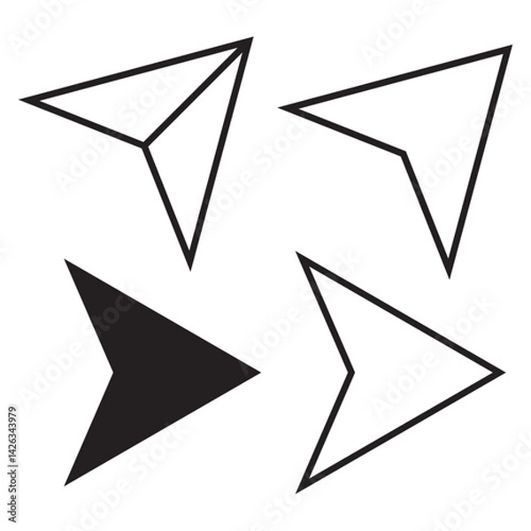 Obraz Set of share icon, Arrow symbol vector, Reply send forward icons, Send message button, External Link Icon, Connection symbol, network sharing icon.
