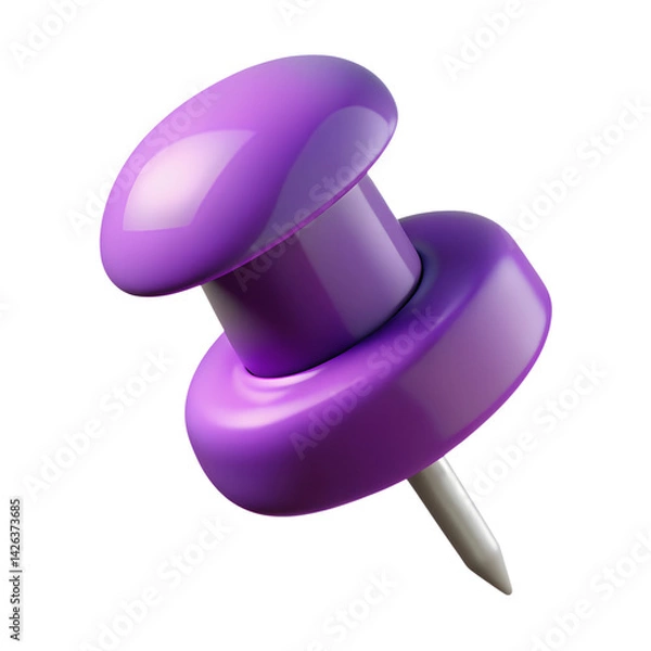 Fototapeta 3D Push Pin Icon – Notice Board Marker Tool
