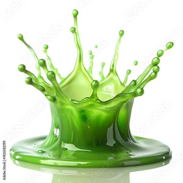 Fototapeta Green slime splash isolated on white background
