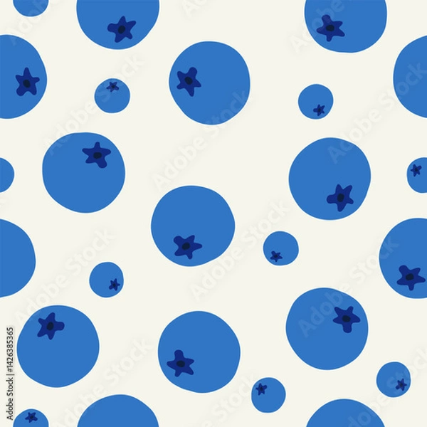 Obraz Cute blueberry fruits pattern background vector design