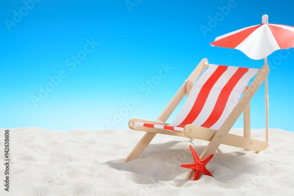 Fototapeta Sunbed on the beach