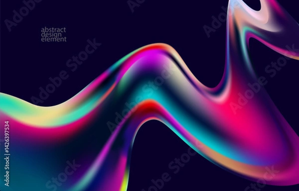 Obraz Abstract background of fluid iridescent shape. Elegant colorful wallpaper.