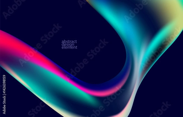 Fototapeta Abstract background of fluid iridescent shape. Elegant vector wallpaper.