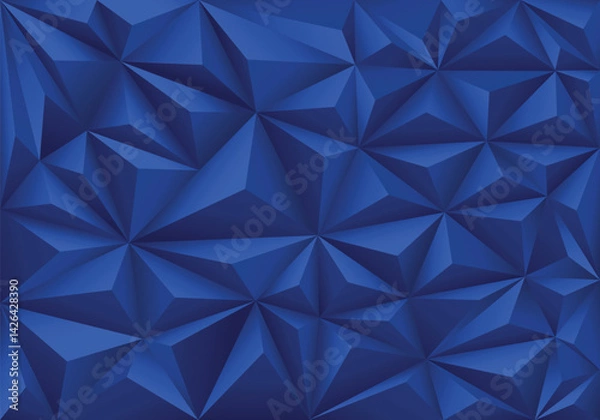 Fototapeta Blue fractured facets Geometric 3D pattern