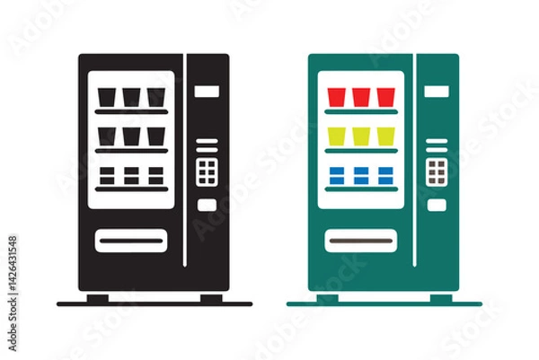 Fototapeta Minimalist vending machine vector icon on white background