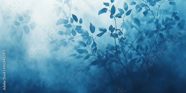 Obraz Misty blue foliage in tranquil atmosphere