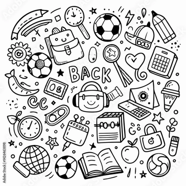 Fototapeta school doodle
