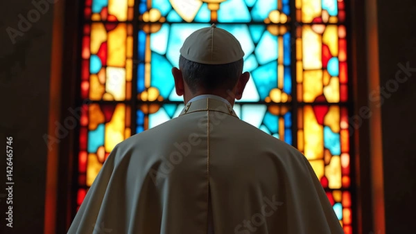 Obraz rear view pope   depicted