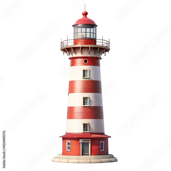 Fototapeta Lighthouse isolated on white background