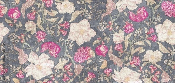 Obraz Colorful seamless floral digital design