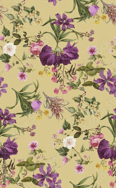 Obraz Colorful seamless floral digital design