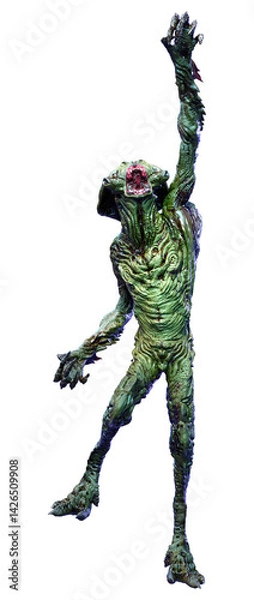 Obraz 3D Rendering Green Alien on White