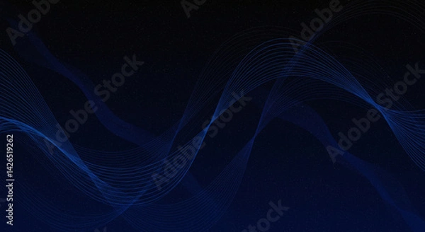 Fototapeta Black navy dark cobalt blue abstract background. Color gradient ombre transition. Noise grain particle granular. Wave wavy line stripe. Diagonal,light, blue, wave, design, 