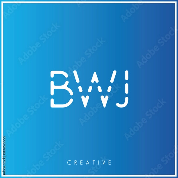Fototapeta BWJ Creative Minimal monogram and logo. Elegant leaves. Modern design. Premium Vector latter logo design. Creative Logo. Vector Illustration logo. letters Logo. Brand Identity  Logo.  Company Logo.