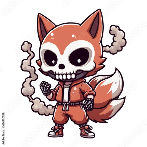 Obraz Spooky Fox Cartoon Character Illustration