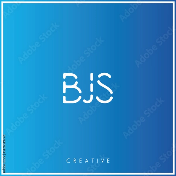 Fototapeta BJS Creative Minimal monogram and logo. Elegant leaves. Modern design. Premium Vector latter logo design. Creative Logo. Vector Illustration logo. letters Logo. Brand Identity  Logo.  Company Logo.