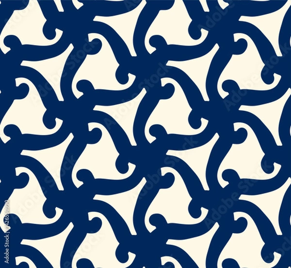 Fototapeta Seamless pattern with stylized ethnic pattern. Hand-drawn illustration. Vector