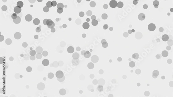 Fototapeta Light background with scattered gray and white dots of different sizes.