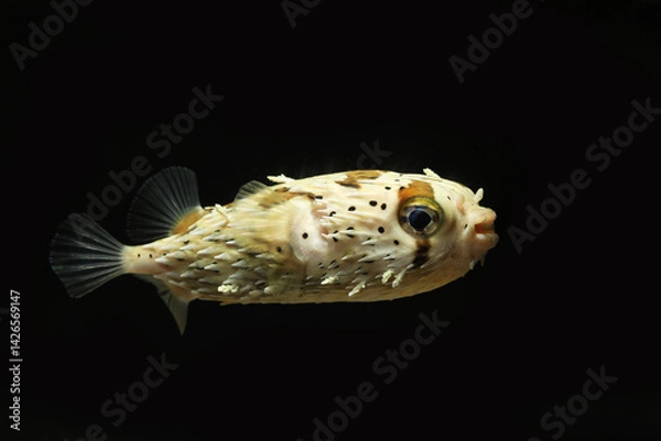 Obraz Porcupine puffer or long-spine porcupinefish (Diodon holocanthus)	
