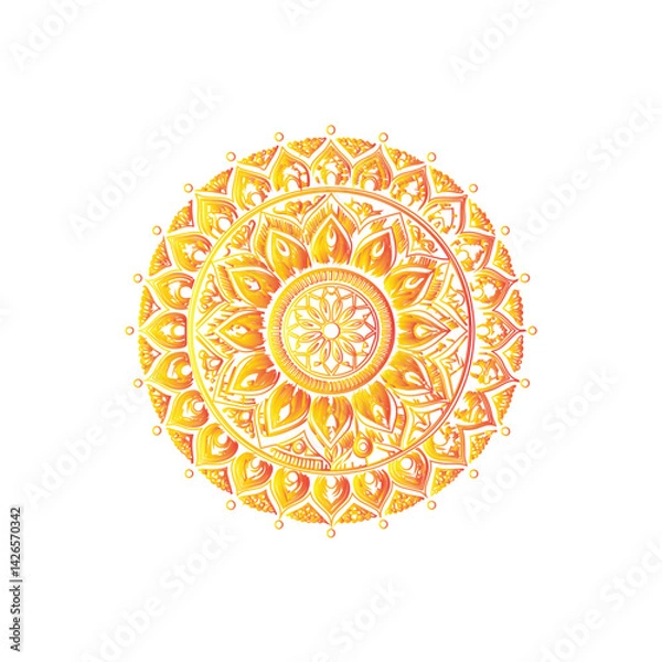 Fototapeta Decorative gold mandala illustration

